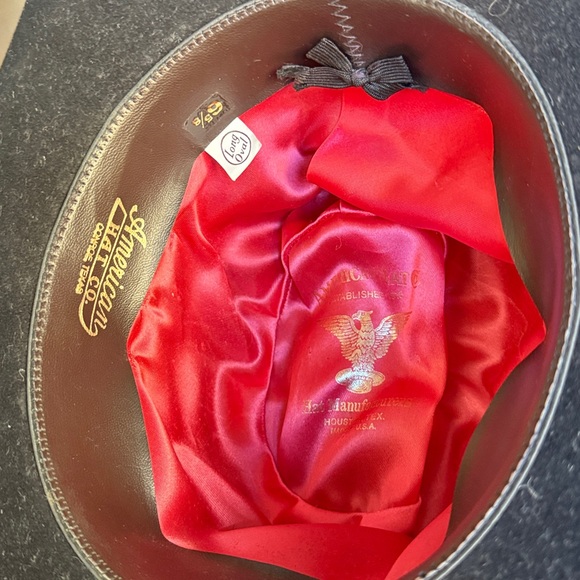 Black Felt Hat w/Red Band & Accents. American Hat Co Cowboy/Western. Size 6 5/8.
